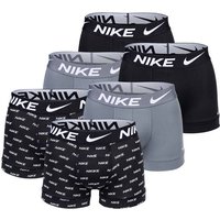 NIKE Herren Boxer Shorts, 6er Pack - Trunks, Dri-Fit Micro, Logobund, Größe XL in Schwarz
