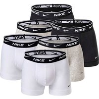 NIKE Herren Boxer Shorts, 6er Pack - Trunks, Logobund, Cotton Stretch, Größe M in Weiß