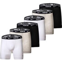 NIKE Herren Boxer Shorts, 6er Pack - Boxers, Cotton Stretch, einfarbig, Größe S in Weiß