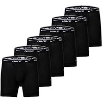 NIKE Herren Boxer Shorts, 6er Pack - Boxers, Cotton Stretch, einfarbig, Größe S in Schwarz