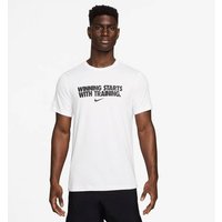 NIKE Herren Shirt M NK DF TEE WINNING, Größe S in Weiß