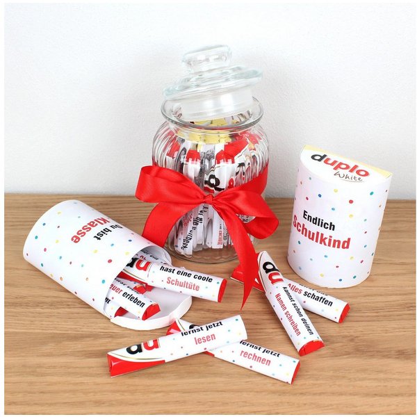 nikima Packpapier AUFKLEBER SET - Duplo Endlich Schulkind Einschulung Geschenk