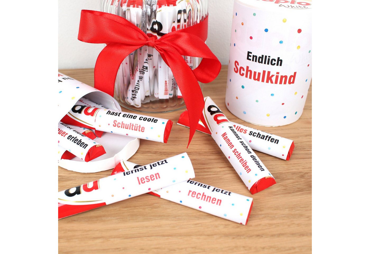 nikima Packpapier AUFKLEBER SET - Duplo Endlich Schulkind Einschulung Geschenk – Bild 2 von 4