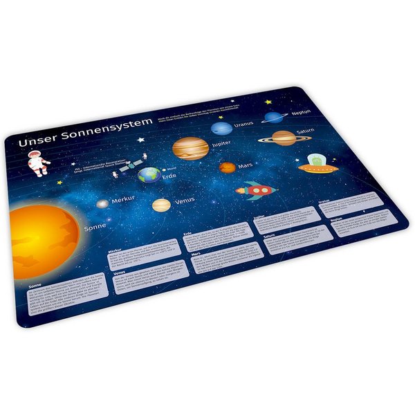 nikima Platzset stabiles Vinyl Tischset - Sonnensystem Kinder Platzset abwaschbar, (1-St)