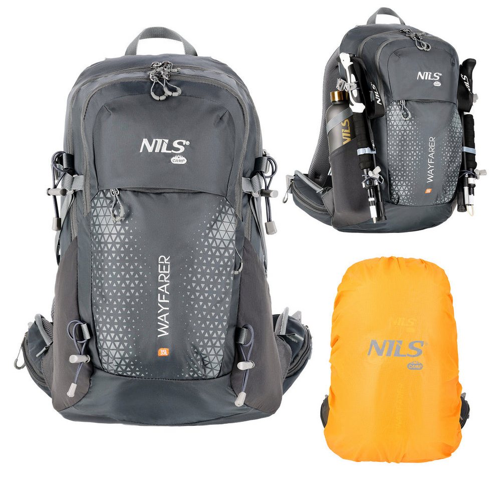 NILS CAMP Trekkingrucksack Wanderrucksack 35 L Freizeitrucksack (1-tlg., Schutz vor Wasser), atmungsaktive Rückenbelüftung für hohen Tragekomfort – Bild 2 von 5