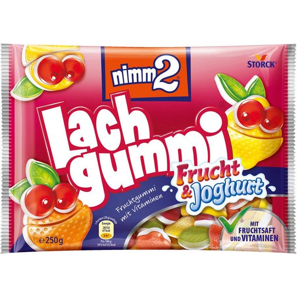 NIMM2 Süßigkeit, nimm2 Lachgummi Frucht und Joghurt zart cremige Fruchtgummi 250g
