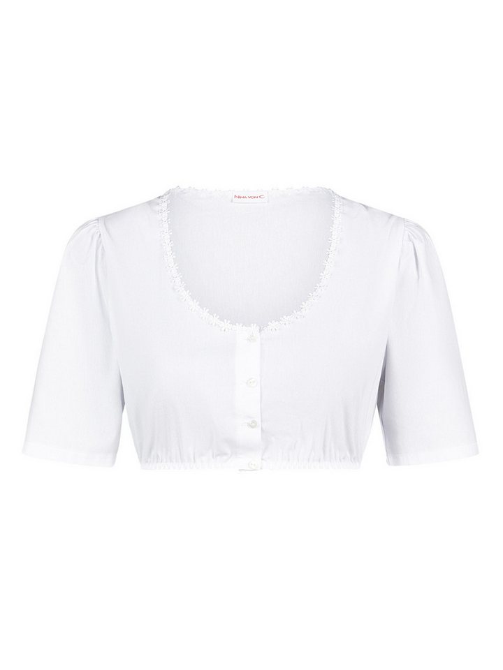 Nina Von C. Dirndlbluse Dirndl-Bluse Keulenärmel Marlene (Stück, 1-tlg) dezente Knopfleiste, Rundhalsausschnitt mit Zierkante – Bild 3 von 5