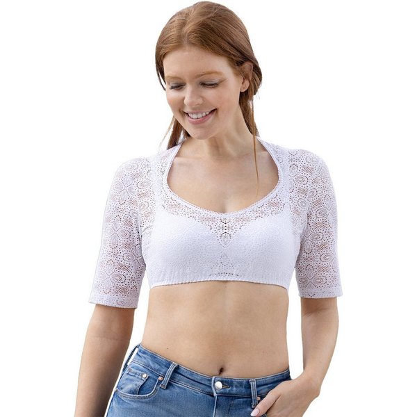 Nina Von C. Dirndlbluse Halbarm 'Daniela' 48464360, Weiß