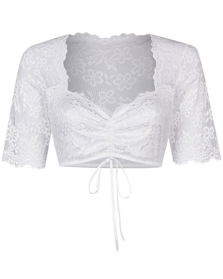 Nina Von C. Dirndlbluse Halbarm Spitzen 'Amira' 16464326, Weiß – Bild 3 von 4