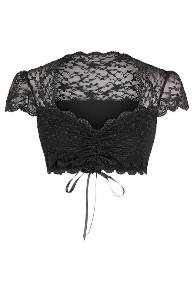 Nina Von C. Dirndlbluse mit herzförmigem Ausschnitt, Spitze, bauchfrei, Kurzarm – Bild 2 von 5