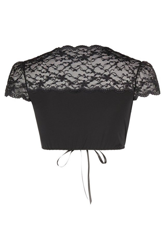 Nina Von C. Dirndlbluse mit herzförmigem Ausschnitt, Spitze, bauchfrei, Kurzarm – Bild 4 von 5