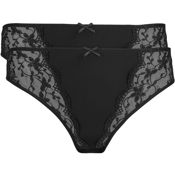 Nina Von C. Jazz-Pants Slips "Silver Edition" (2er Pack) eng, elastisch, bequem, feminin, mit Spitze, mit Schleife