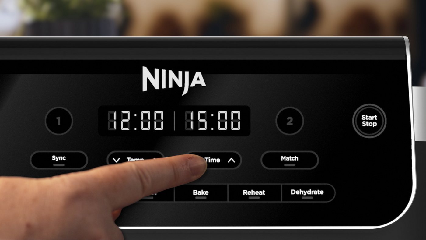 NINJA Heißluftfritteuse DualZone 7,6-l-Heißluftfritteuse mit 2 Schubladen DZ801EU, 2470 W, Koche gleichzeitig ein Hauptgericht + Beilage für ein Familienessen – Bild 5 von 5
