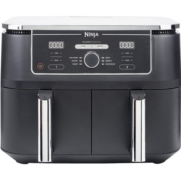NINJA Heißluftfritteuse Foodi AF400EU Dual Zone Airfryer, 2470 W, mit 6 Programmen, 9,5 L für bis 8 Personen