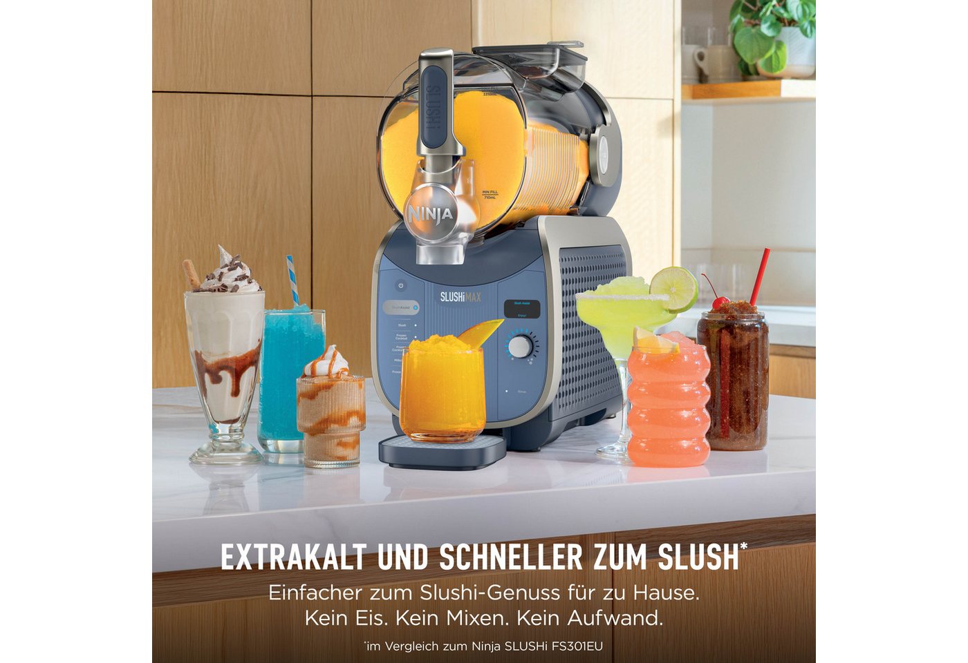 NINJA Slush-Eismaschine SLUSHi MAX – Cyberspace FS605EUBL, 3,31 l, 440 W, für gefrorene Getränke, SlushAssist-Technologie – Bild 2 von 5