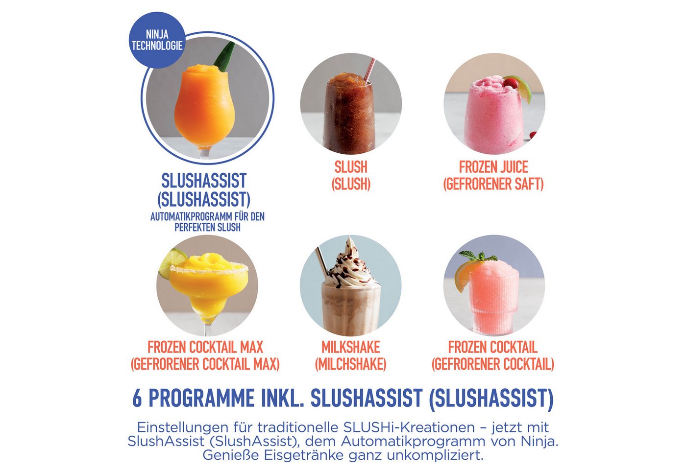 NINJA Slush-Eismaschine SLUSHi MAX – Cyberspace FS605EUBL, 3,31 l, 440 W, für gefrorene Getränke, SlushAssist-Technologie – Bild 3 von 5
