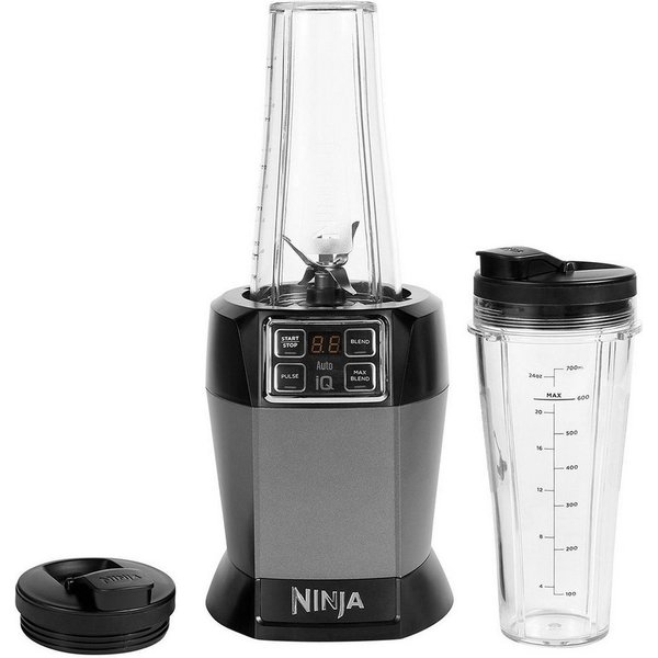 NINJA Smoothie-Maker BN495EU, 1000 W, incl. 2 x 0,7 L Becher & Becherdeckel mit Ausguss, mit Auto-iQ