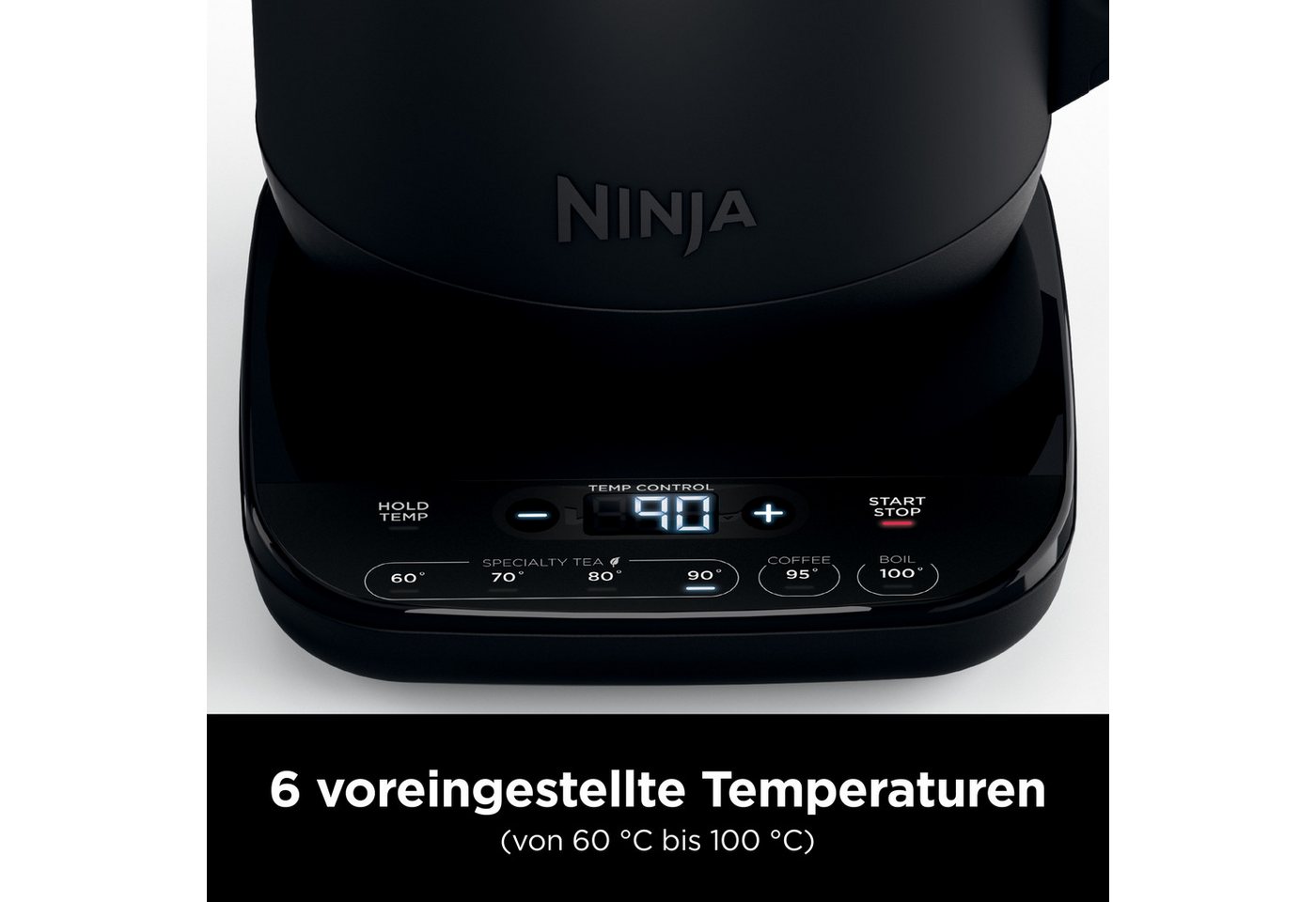 NINJA Wasserkocher KT200EU, 1,7 l, 3000 W, 40-100 °C, schwarz – Bild 4 von 5