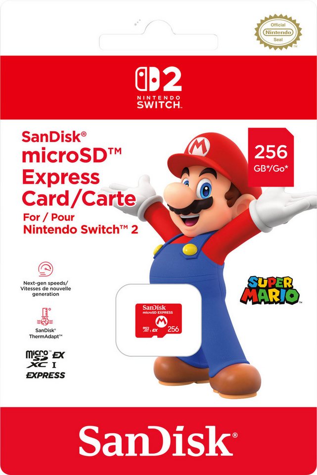 Nintendo Switch 2 microSDXC EXPRESS 256 GB (Mario Design) Speicherkarte (256 GB) – Bild 2 von 2