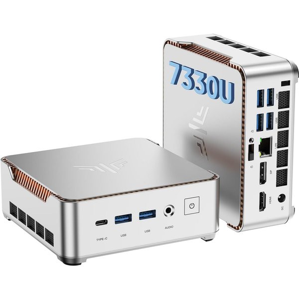 NiPoGi P2 Mini PC W-11 Pro, 4C/8T, 16GB LPDDR4X, 256 GB SSD, AMD Ryzen 7330U Mini-PC (AMD Ryzen 3 7330U 7330U, AMD Radeon™ Graphics, 16 GB RAM, 256 GB SSD, Lüft