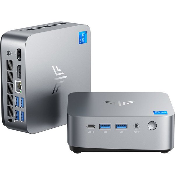 NiPoGi P3 Intel Core i5, 24GB RAM 512GB/1TB SSD, Triple-4K-Display, RJ45 LAN Mini-PC (Intel CORE i5-12500H, Intel Iris Xe Graphics eligible, 24GB LPDDR5 GB RAM,