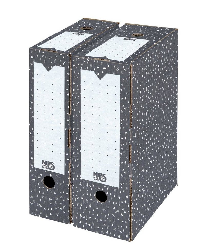 NIPS Archivcontainer ARCHIV-ABLAGEBOX (4 St), Archivbox, Archivkarton, Wellkarton, Karton, Pappe – Bild 2 von 2
