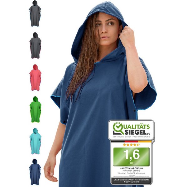 NirvanaShape Handtücher Handtuch-Poncho, Umziehhilfe & Handtuch zugleich Surf-Poncho, Quick-dry Funktion, Ideal auf Reisen zum Surfen, Strand