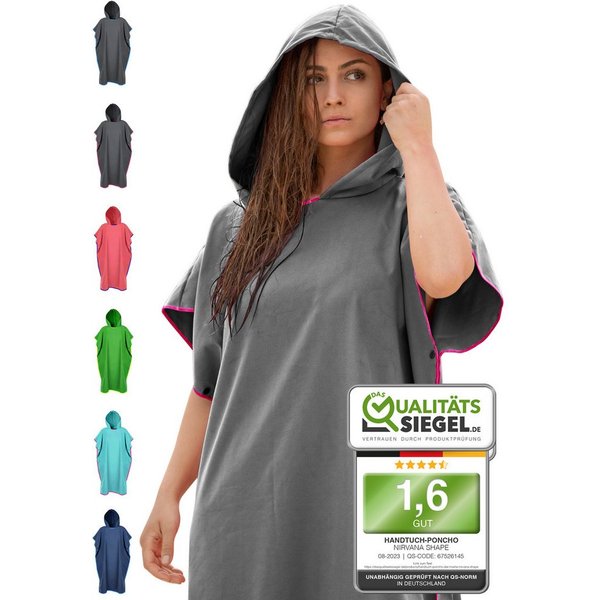 NirvanaShape Handtücher Handtuch-Poncho, Umziehhilfe & Handtuch zugleich Surf-Poncho, Quick-dry Funktion, Ideal auf Reisen zum Surfen, Strand