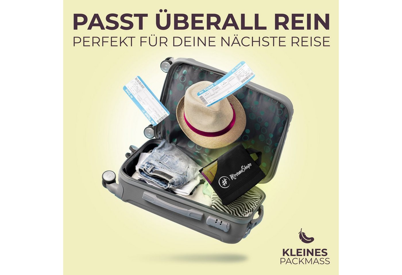 NirvanaShape Reisehandtuch Mikrofaser Handtücher [2er SET] Badehandtuch Reisehandtuch Strandtuch, Ecktasche mit Reißverschluss, saugfähig, leicht, schnelltrockn – Bild 3 von 5