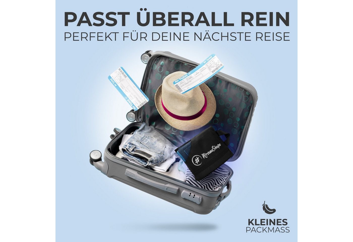 NirvanaShape Reisehandtuch Mikrofaser Handtücher [2er SET] Badehandtuch Reisehandtuch Strandtuch, Ecktasche mit Reißverschluss, saugfähig, leicht, schnelltrockn – Bild 3 von 5