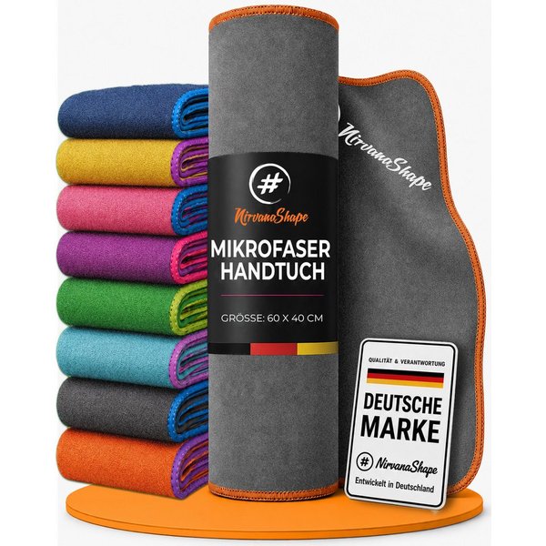 NirvanaShape Reisehandtuch Mikrofaser Handtücher [2er SET] Badehandtuch Reisehandtuch Strandtuch, Ecktasche mit Reißverschluss, saugfähig, leicht, schnelltrockn