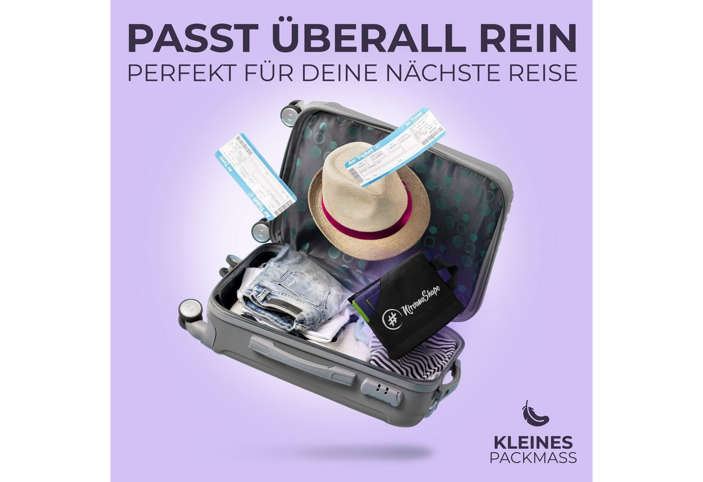 NirvanaShape Reisehandtuch Mikrofaser Handtücher [2er SET] Badehandtuch Reisehandtuch Strandtuch, Ecktasche mit Reißverschluss, saugfähig, leicht, schnelltrockn – Bild 3 von 5