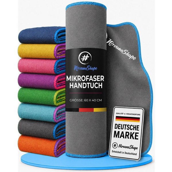 NirvanaShape Reisehandtuch Mikrofaser Handtücher [2er SET] Badehandtuch Reisehandtuch Strandtuch, Ecktasche mit Reißverschluss, saugfähig, leicht, schnelltrockn
