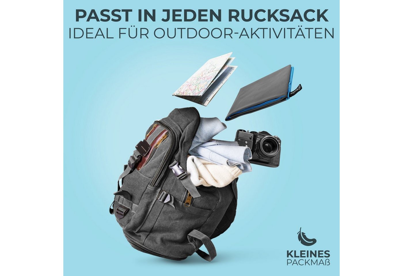 NirvanaShape Reisehandtuch Mikrofaser Handtücher [2er SET] Badehandtuch Reisehandtuch Strandtuch, Ecktasche mit Reißverschluss, saugfähig, leicht, schnelltrockn – Bild 3 von 5