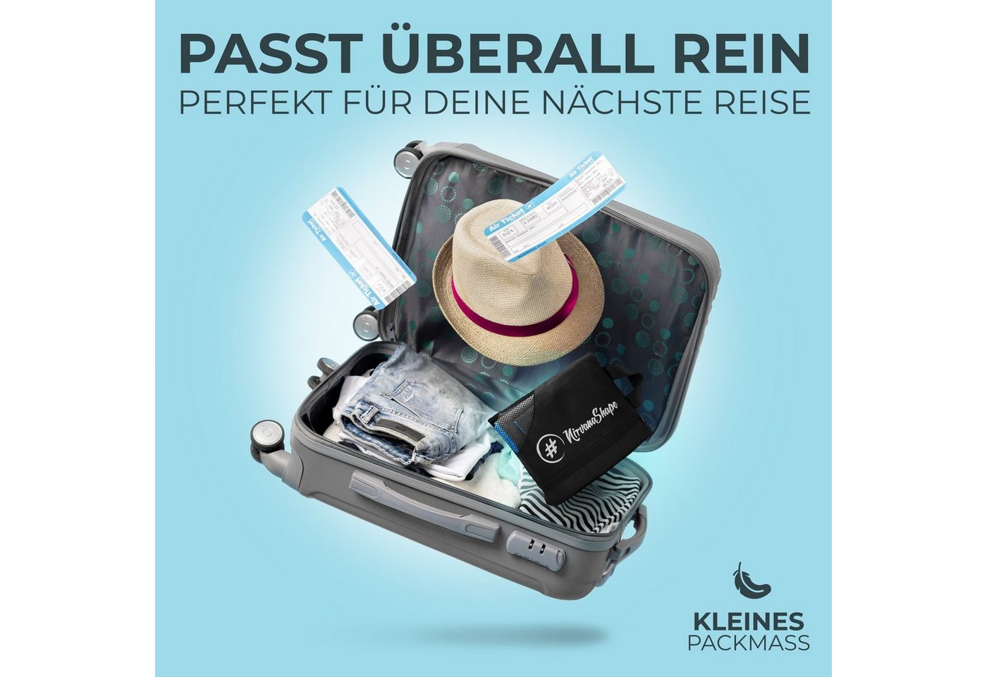 NirvanaShape Sporthandtuch Mikrofaser Handtuch, Microfaser Handtücher als Reisehandtuch, saugfähig, leicht, schnelltrocknend, für Reisen, Fitness, Yoga, Sauna – Bild 3 von 5