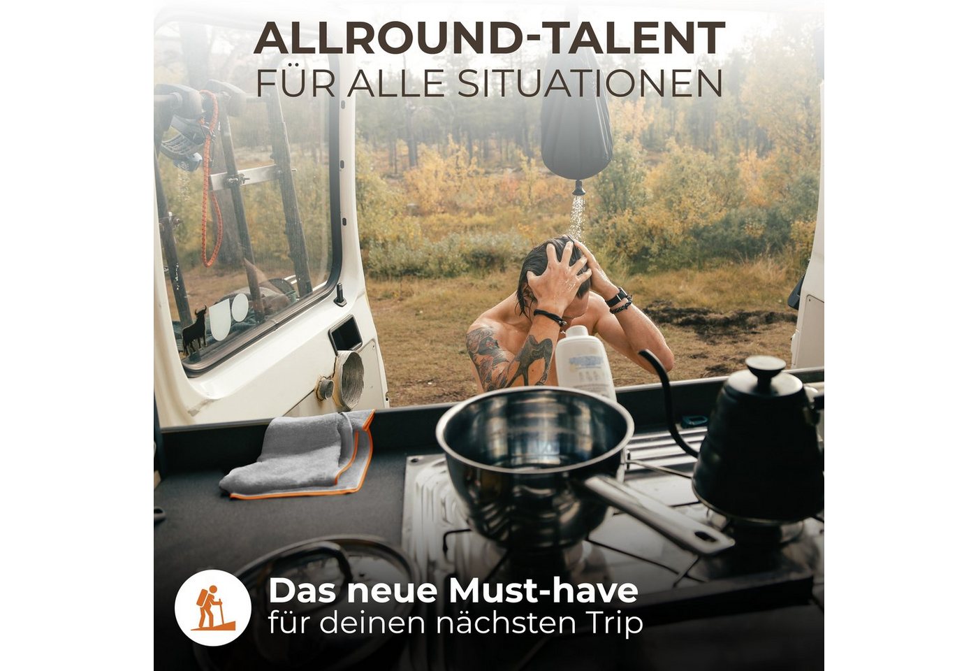NirvanaShape Sporthandtuch Mikrofaser Handtuch, Badehandtuch, Reisehandtuch, Sporthandtuch, saugfähig, leicht, schnelltrocknend, für Reisen, Fitness, Yoga, Saun – Bild 5 von 5