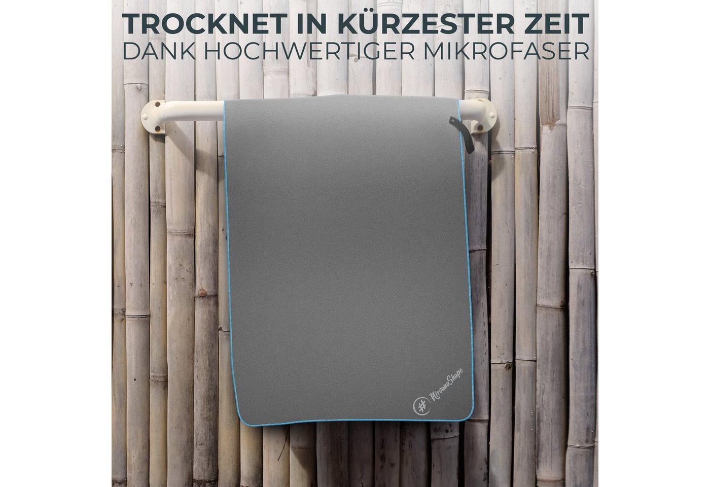 NirvanaShape Sporthandtuch Mikrofaser Handtuch, Badehandtuch, Reisehandtuch, Sporthandtuch, saugfähig, leicht, schnelltrocknend, für Reisen, Fitness, Yoga, Saun – Bild 3 von 5