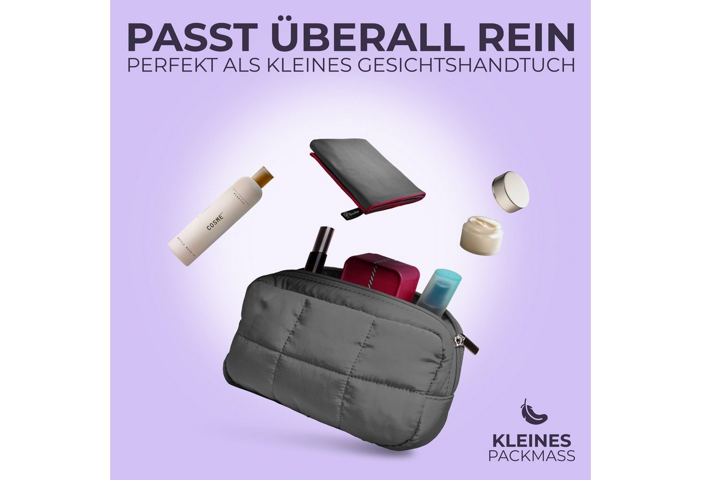 NirvanaShape Sporthandtuch Mikrofaser Handtuch, Microfaser Handtücher als Reisehandtuch, saugfähig, leicht, schnelltrocknend, für Reisen, Fitness, Yoga, Sauna – Bild 3 von 5