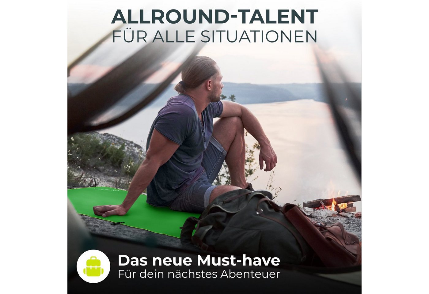 NirvanaShape Sporthandtuch Mikrofaser Handtuch, Badehandtuch, Reisehandtuch, Sporthandtuch, saugfähig, leicht, schnelltrocknend, für Reisen, Fitness, Yoga, Saun – Bild 5 von 5