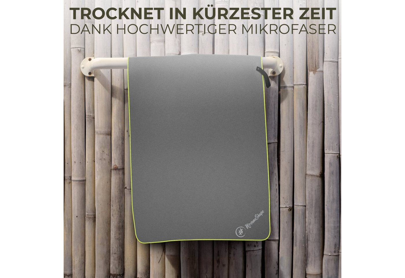 NirvanaShape Sporthandtuch Mikrofaser Handtuch, Badehandtuch, Reisehandtuch, Sporthandtuch, saugfähig, leicht, schnelltrocknend, für Reisen, Fitness, Yoga, Saun – Bild 3 von 5