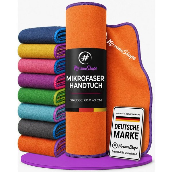 NirvanaShape Sporthandtuch Mikrofaser Handtuch, Microfaser Handtücher als Reisehandtuch, saugfähig, leicht, schnelltrocknend, für Reisen, Fitness, Yoga, Sauna