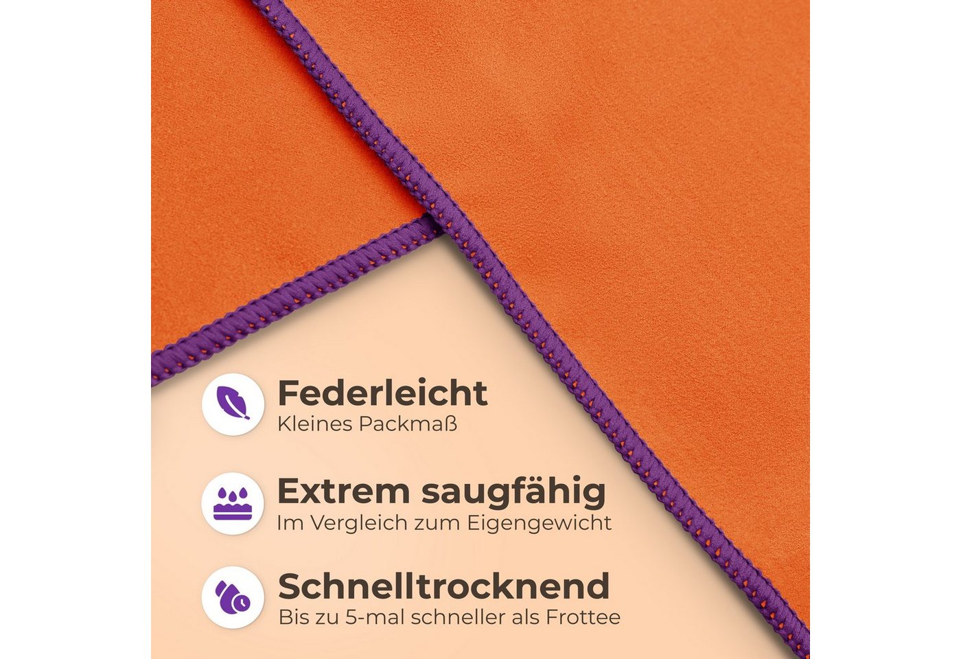 NirvanaShape Sporthandtuch Mikrofaser Handtuch, Microfaser Handtücher als Reisehandtuch, saugfähig, leicht, schnelltrocknend, für Reisen, Fitness, Yoga, Sauna – Bild 2 von 5