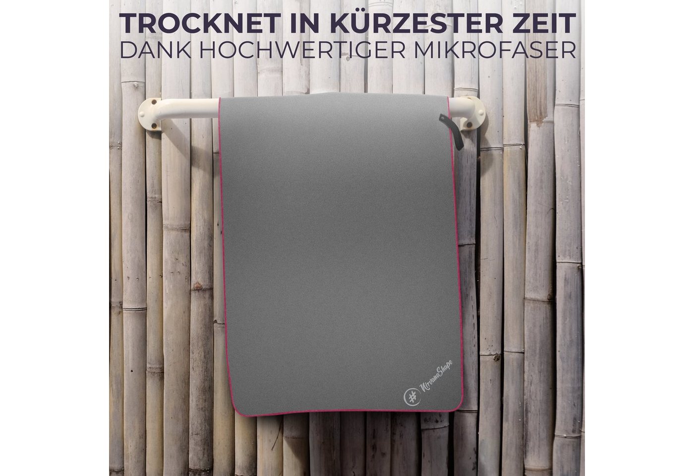 NirvanaShape Sporthandtuch Mikrofaser Handtuch, Badehandtuch, Reisehandtuch, Sporthandtuch, saugfähig, leicht, schnelltrocknend, für Reisen, Fitness, Yoga, Saun – Bild 3 von 5