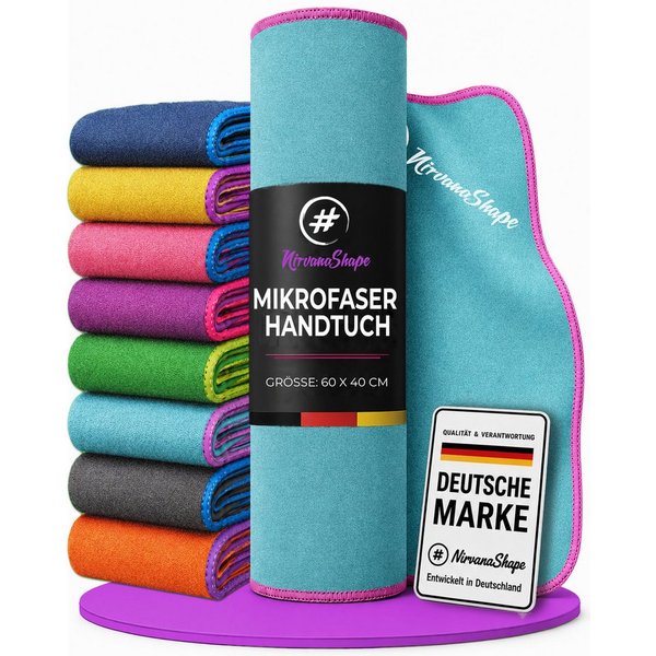 NirvanaShape Sporthandtuch Mikrofaser Handtuch, Microfaser Handtücher als Reisehandtuch, saugfähig, leicht, schnelltrocknend, für Reisen, Fitness, Yoga, Sauna