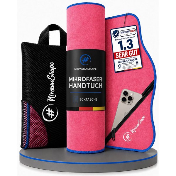 NirvanaShape Sporthandtuch Mikrofaser Handtuch, Microfaser Handtücher als Reisehandtuch, saugfähig, leicht, schnelltrocknend, für Reisen, Fitness, Yoga, Sauna
