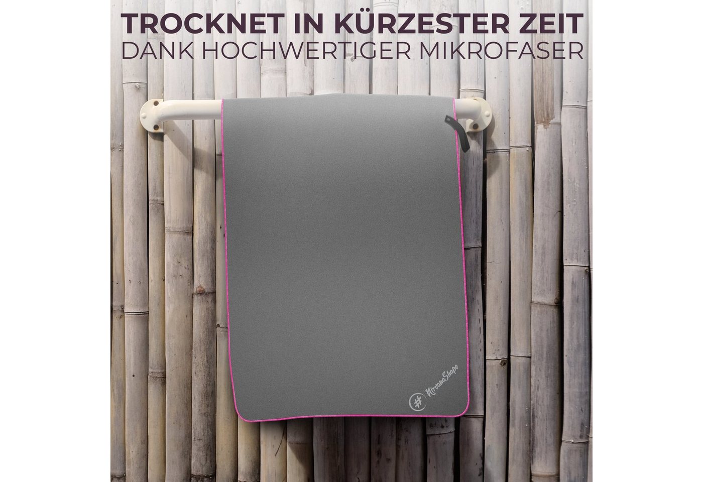 NirvanaShape Sporthandtuch Mikrofaser Handtuch, Badehandtuch, Reisehandtuch, Sporthandtuch, saugfähig, leicht, schnelltrocknend, für Reisen, Fitness, Yoga, Saun – Bild 3 von 5
