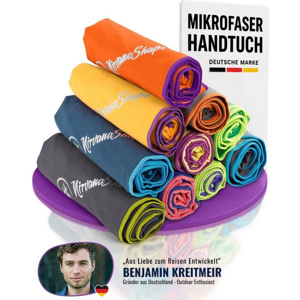 NirvanaShape Sporthandtuch Mikrofaser Handtuch, Badehandtuch, Reisehandtuch, Sporthandtuch, saugfähig, leicht, schnelltrocknend, für Reisen, Fitness, Yoga, Saun