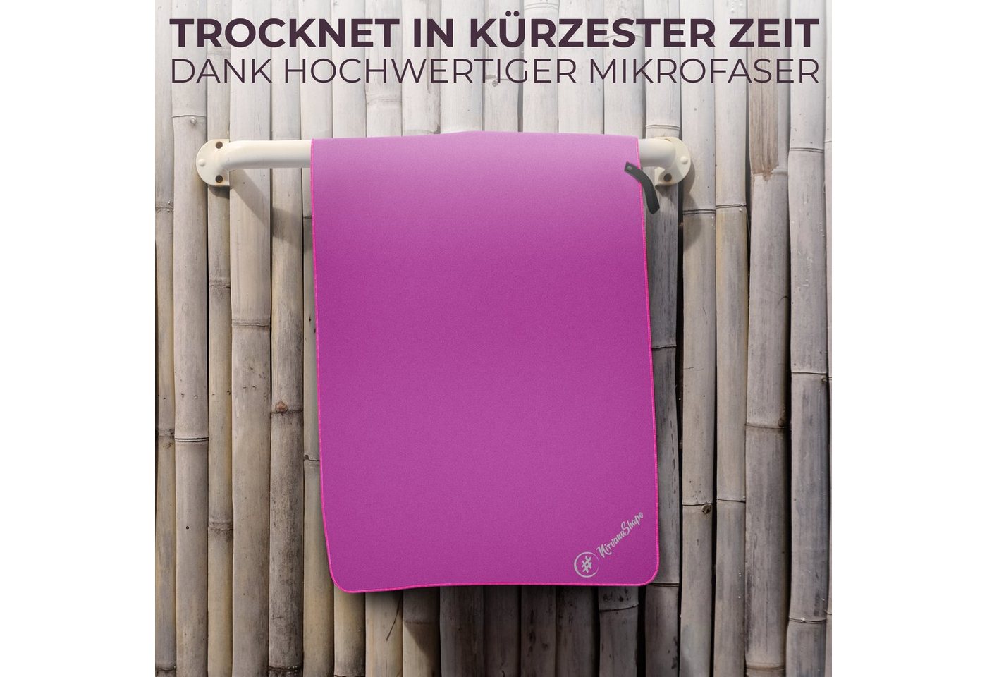 NirvanaShape Sporthandtuch Mikrofaser Handtuch, Badehandtuch, Reisehandtuch, Sporthandtuch, saugfähig, leicht, schnelltrocknend, für Reisen, Fitness, Yoga, Saun – Bild 3 von 5