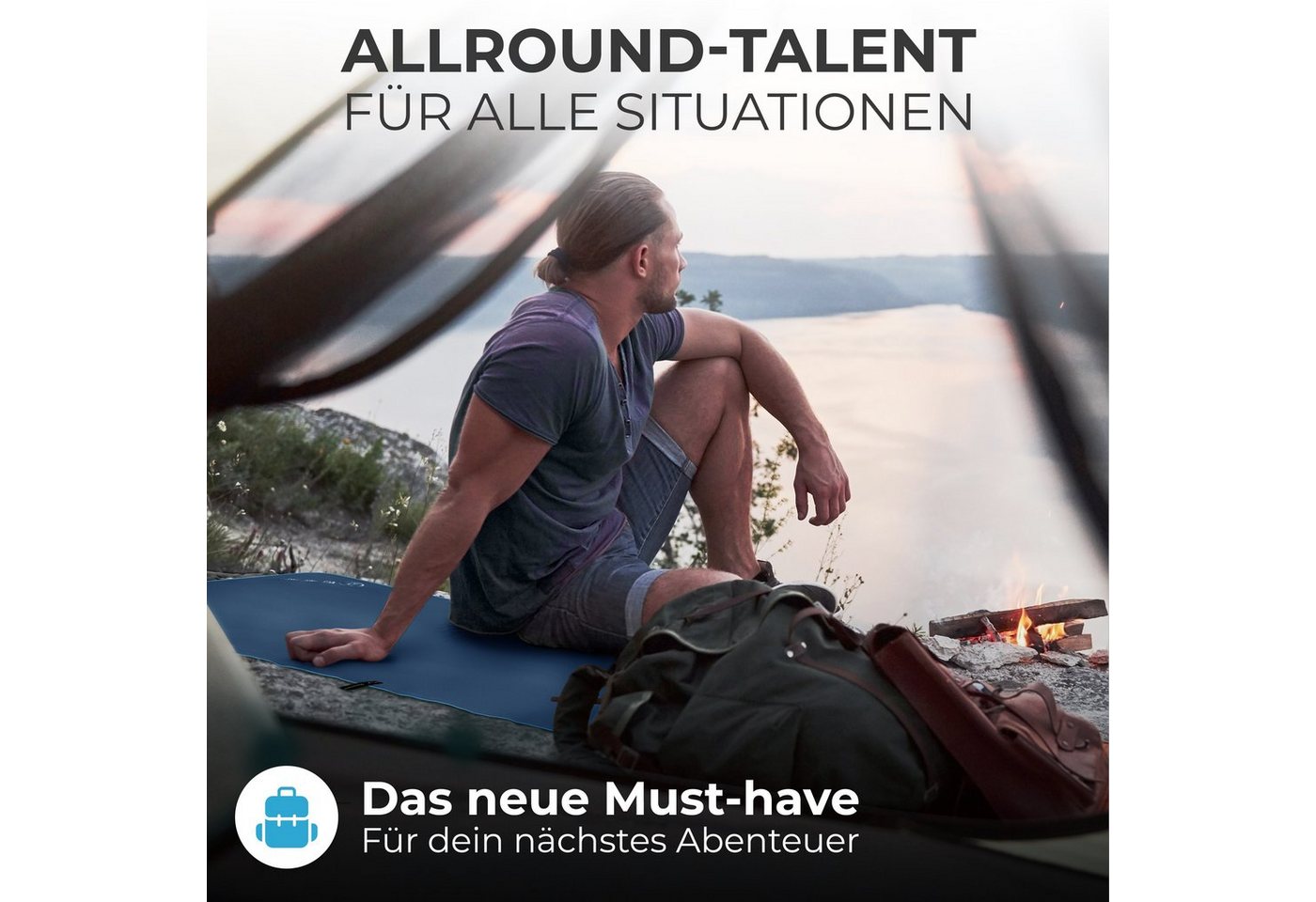 NirvanaShape Sporthandtuch Mikrofaser Handtuch, Badehandtuch, Reisehandtuch, Sporthandtuch, saugfähig, leicht, schnelltrocknend, für Reisen, Fitness, Yoga, Saun – Bild 5 von 5