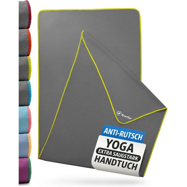 NirvanaShape Sporthandtuch Yoga Handtuch mit Antirutsch-Noppen, Yogatuch-Auflage für Yogamatte, Microfaser, +Yoga Einführungs eBook, Yogatuch-Auflage Saugstark,
